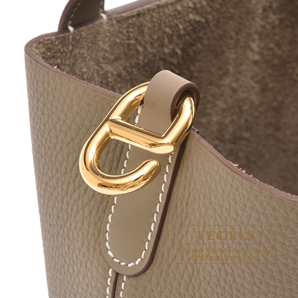 Hermes In-The-Loop bag 18 Etoupe grey Clemence leather/Swift leather Gold  hardware