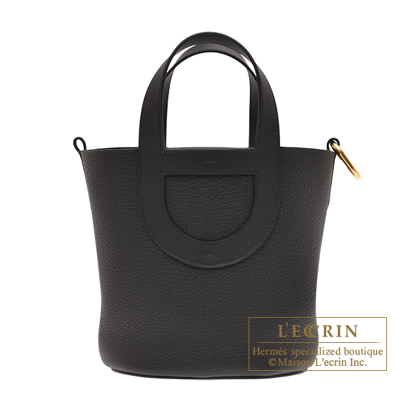 Hermes　In-The-Loop bag 18　Black　Clemence leather/Swift leather　Gold hardware