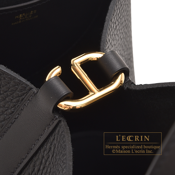 Hermes In-The-Loop 18 Black Clemence and Swift Gold Hardware