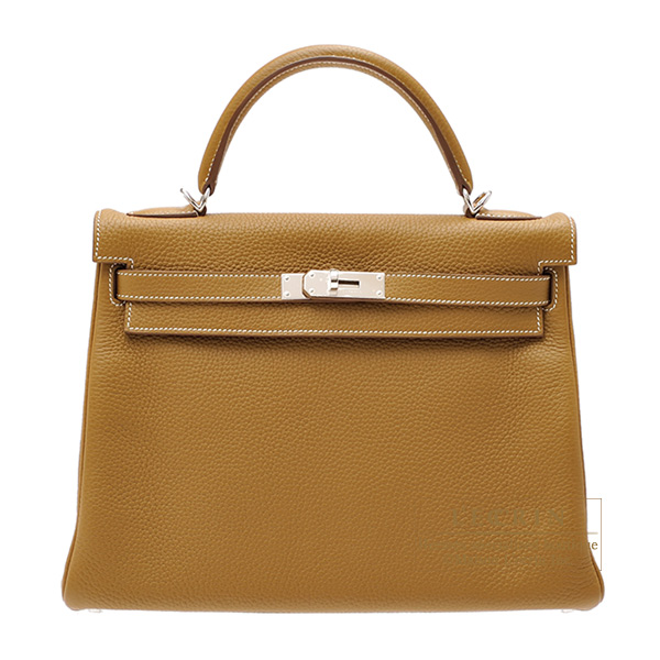 Hermes　Kelly Amazon bag 32　Retourne　Kraft　Clemence leather　Silver hardware