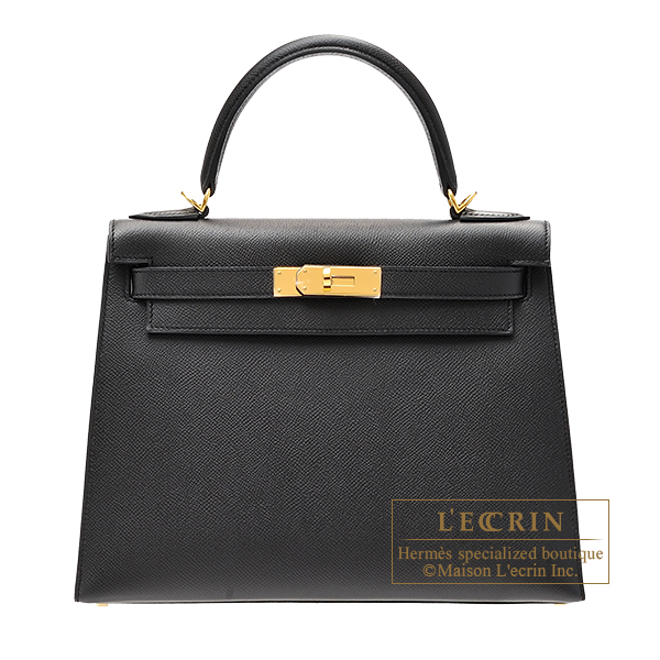 Hermes　Kelly bag 28　Sellier　Black　Epsom leather　Gold hardware