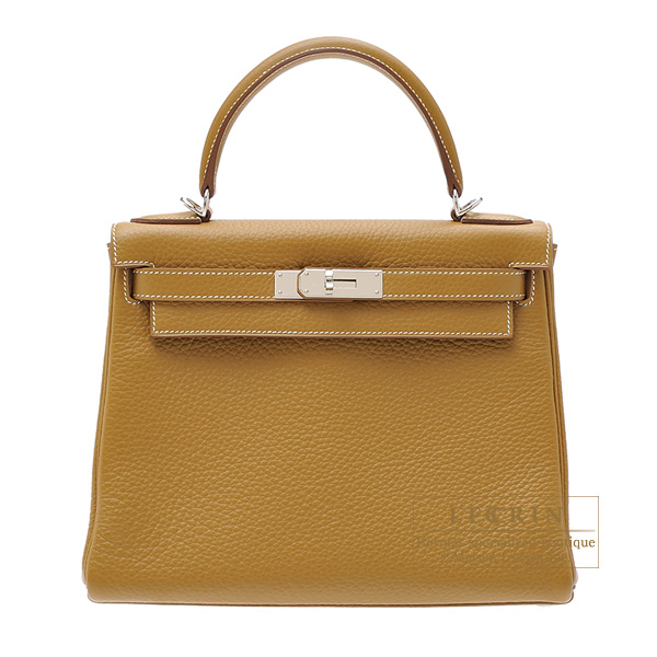 Hermes　Kelly bag 28　Retourne　Kraft　Clemence leather　Silver hardware