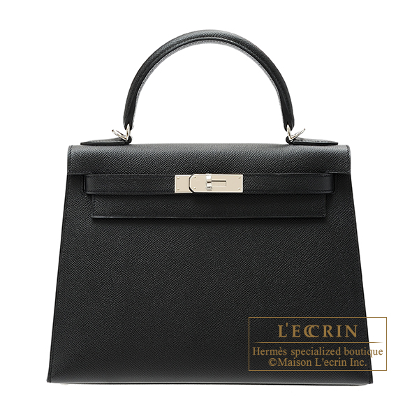 Hermes　Kelly bag 28　Sellier　Black　Epsom leather　Silver hardware