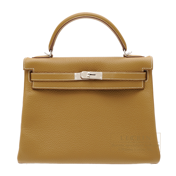 Hermes　Kelly bag 32　Retourne　Kraft　Clemence leather　Silver hardware