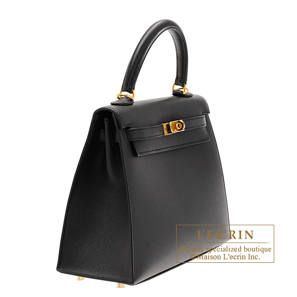 Hermes Birkin Sellier Bag 25cm Black Epsom Gold Hardware