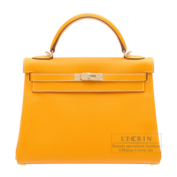 Hermes　Candy Kelly bag 32　Retourne　Jaune d'or　Epsom leather　Champagne Gold hardware