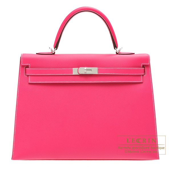 Hermes　Kelly bag 35　Sellier　Rose tyrien　Epsom leather　Silver hardware