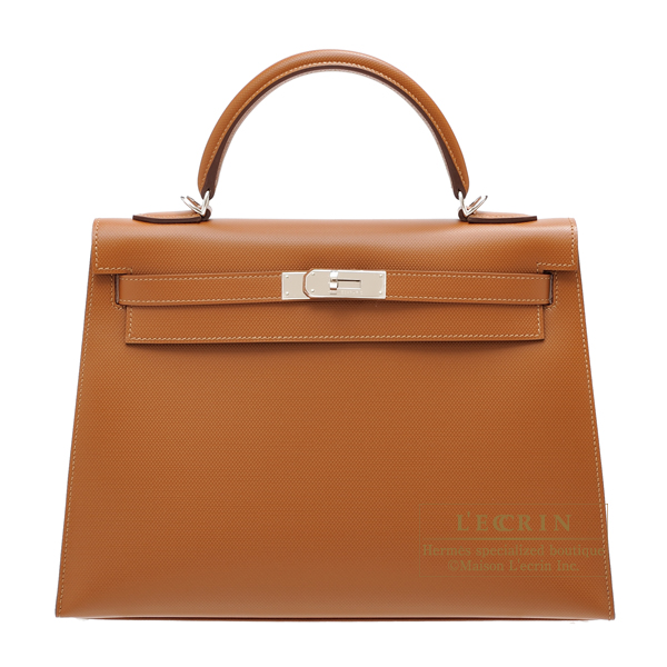 Hermes　Kelly bag 32　Sellier　Cigare　Grain d'H calfskin　Silver hardware