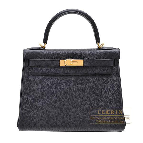 Hermes　Kelly bag 28　Retourne　Blue indigo　Togo leather　Gold hardware
