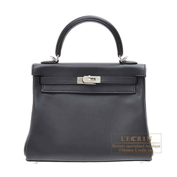 Hermes Birkin Bag 25cm Black Swift Leather Gold Hardware