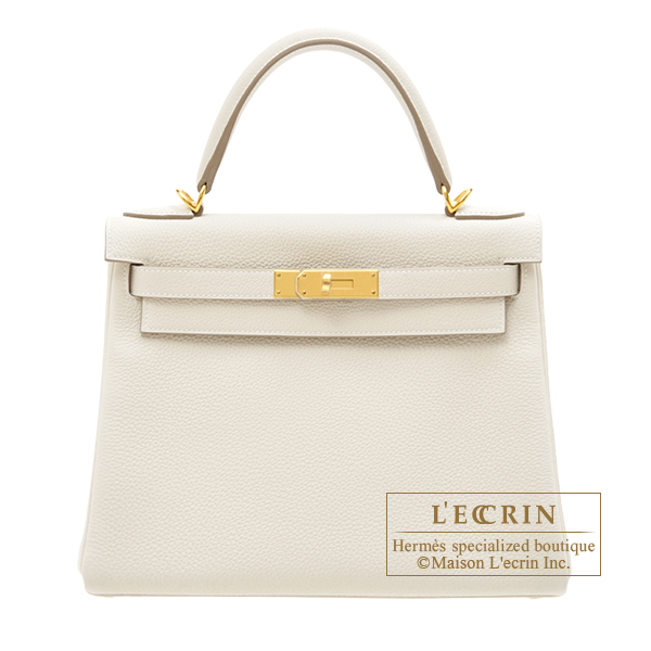 Hermes Kelly Retourne 28 Craie Togo Gold Hardware