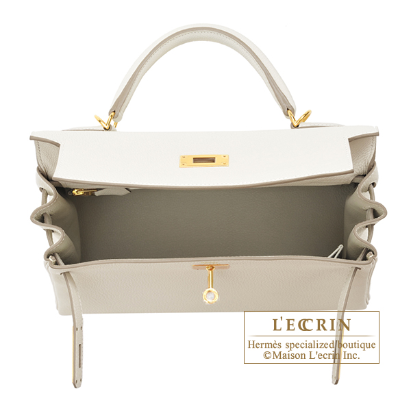  Hermès, Pre-Loved Craie Togo Kelly Retourne 28, Cream : Luxury  Stores