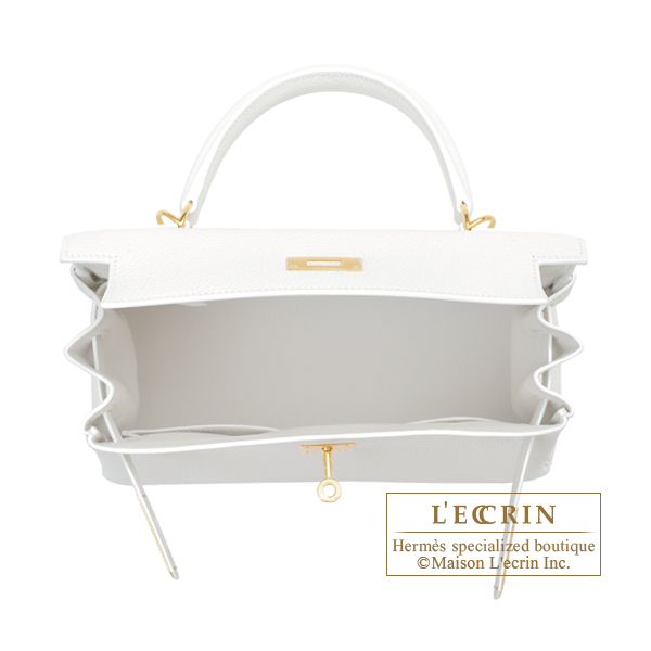 Hermes Kelly Retourne 28 White Evercolor Palladium Hardware – Madison  Avenue Couture