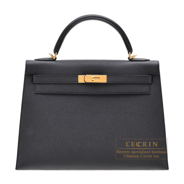 Hermes Kelly 32 Epsom Black Square O GHW, Luxury, Bags & Wallets on  Carousell