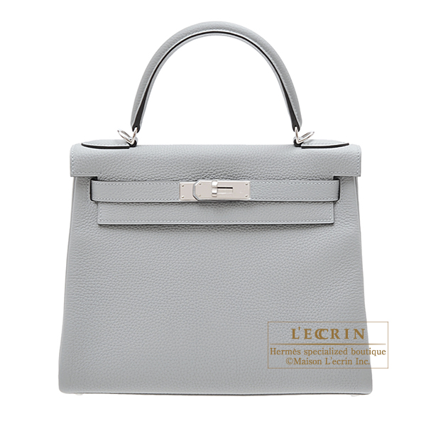 Hermes　Kelly bag 28　Retourne　Blue glacier　Togo leather　Silver hardware