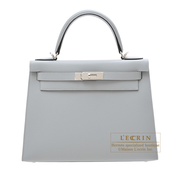 Hermes　Kelly bag 28　Sellier　Blue glacier　Epsom leather　Silver hardware