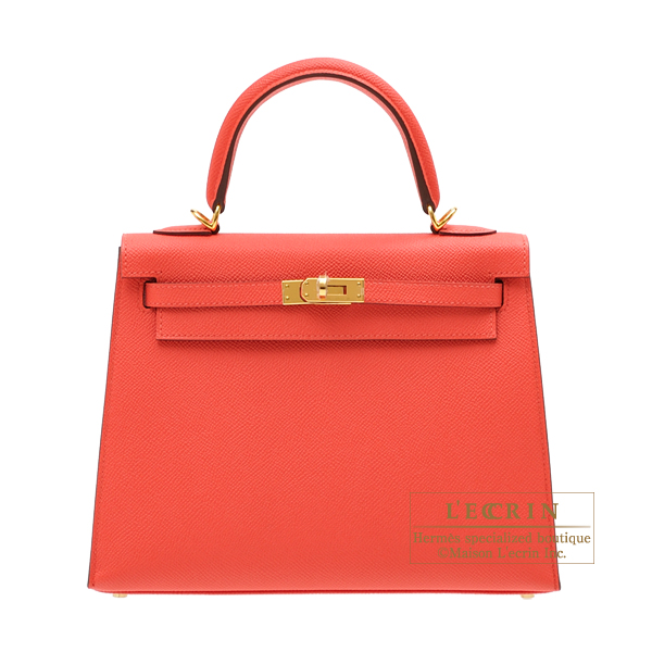 Hermes　Kelly bag 25　Sellier　Rose jaipur　Epsom leather　Gold hardware