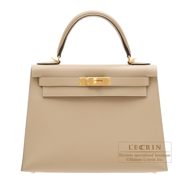 Hermes Kelly bag 28 Sellier Trench Epsom leather Gold hardware