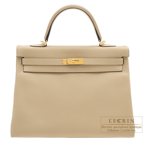 Hermes Kelly 35 Gold Togo Retourne Gold Hardware