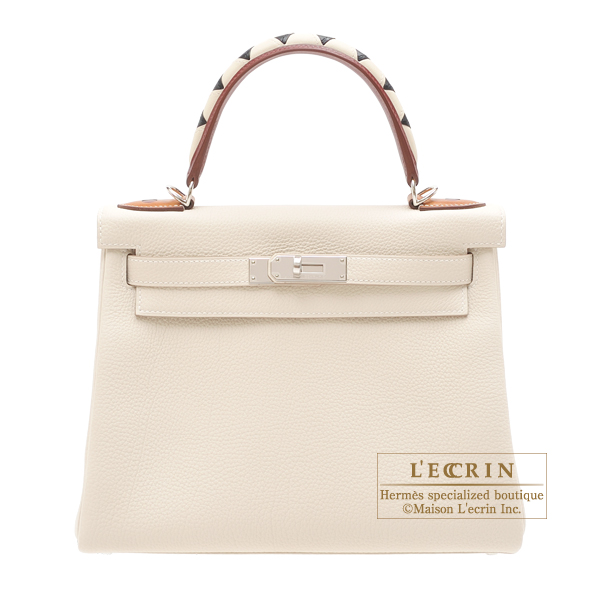 Hermes Kelly 28 Au Galop Craie Togo Gold Hardware 