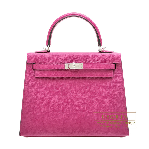 Hermes　Kelly bag 25　Sellier　Rose purple　Epsom leather　Silver hardware