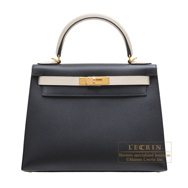 Hermes Kelly Mini Bag Togo Leather Gold Hardware In Black