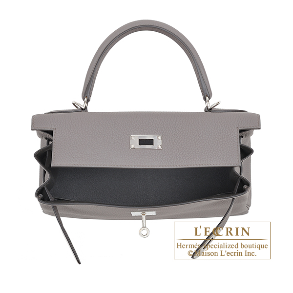 Hermes Authentic 28 cm Hermes KELLY Bag ETAIN Grey Togo Leather New in Box