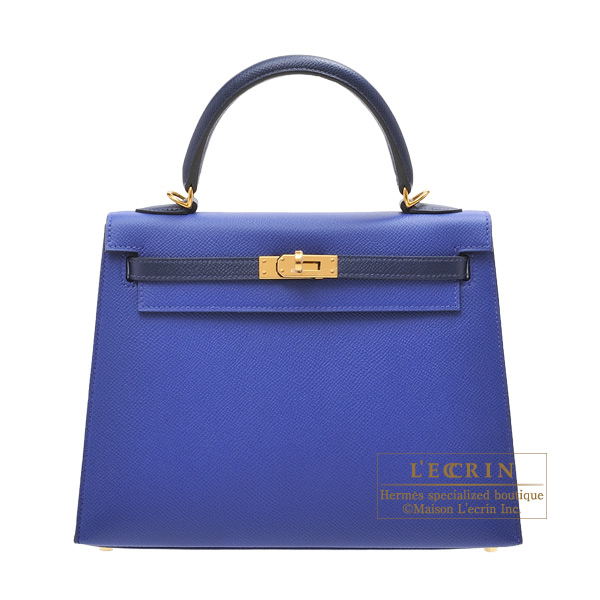 Hermes　Personal Kelly bag 25　Sellier　Blue electric/　Blue saphir　Epsom leather　Gold hardware