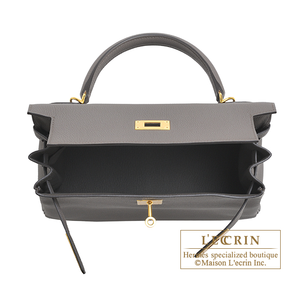 Hermes Kelly 28 Retourne Etoupe Togo Leather Gold Hardware