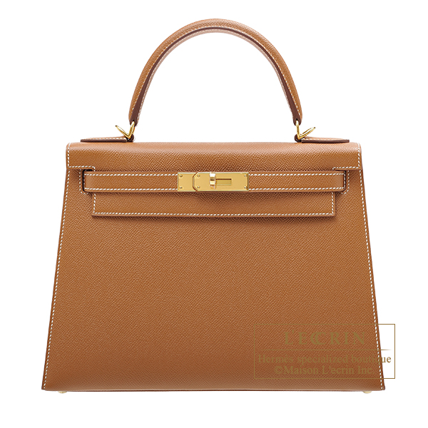 Hermes Kelly Bag Size 28 Epsom Leather in Gold Color with Silk