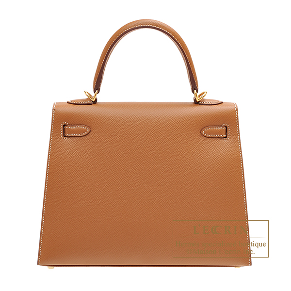 Hermes Kelly Sellier 25 Rouge Casaque Epsom Gold Hardware