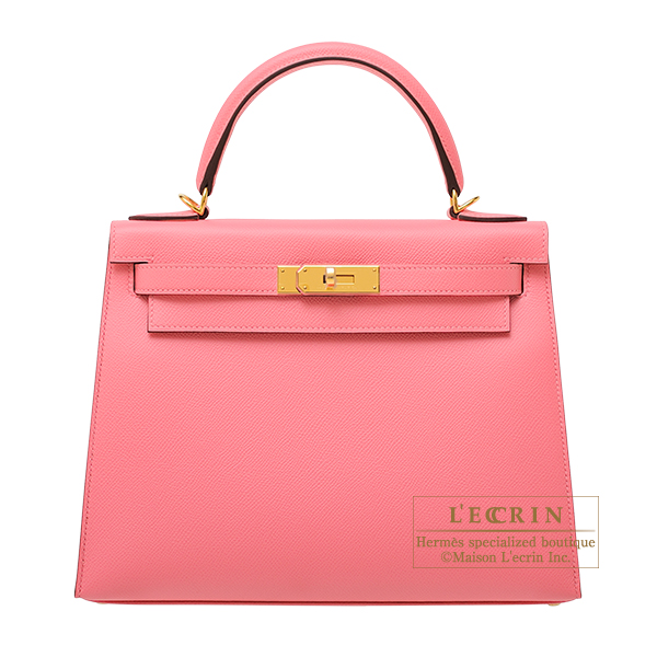 Hermes　Kelly bag 28　Sellier　Rose azalee　Epsom leather　Gold hardware