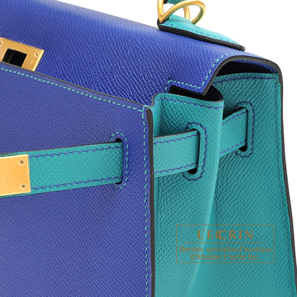 Hermes Personal Kelly bag 28 Sellier Blue electric/ Blue paon Epsom leather  Matt gold hardware