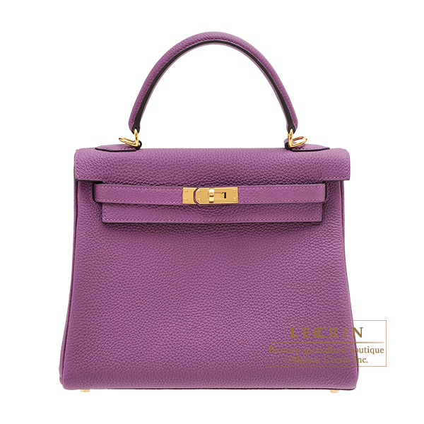 Hermes　Personal Kelly bag 25　Retourne　Anemone　Togo leather　Gold hardware