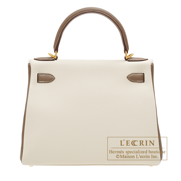 Hermes Kelly 28 Retourne Etoupe Togo Leather Gold Hardware