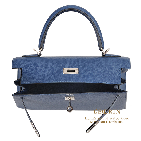 Hermes Kelly 20 Mini Sellier Bag Deep Blue Epsom Leather Gold