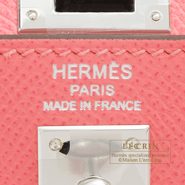 Hermes Calvi Duo Rose azalee Epsom leather Silver hardware