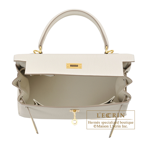 Hermes Kelly bag 25 Retourne Gold Togo leather Gold hardware