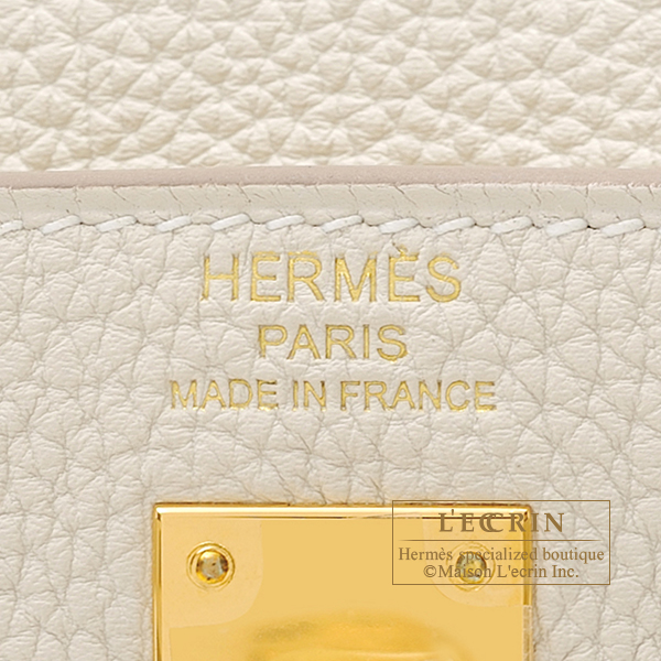 Hermes Kelly Retourne 25 Craie Togo Gold Hardware