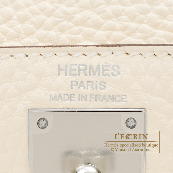 Hermes Kelly Ado PM Nata Clemence leather Silver hardware