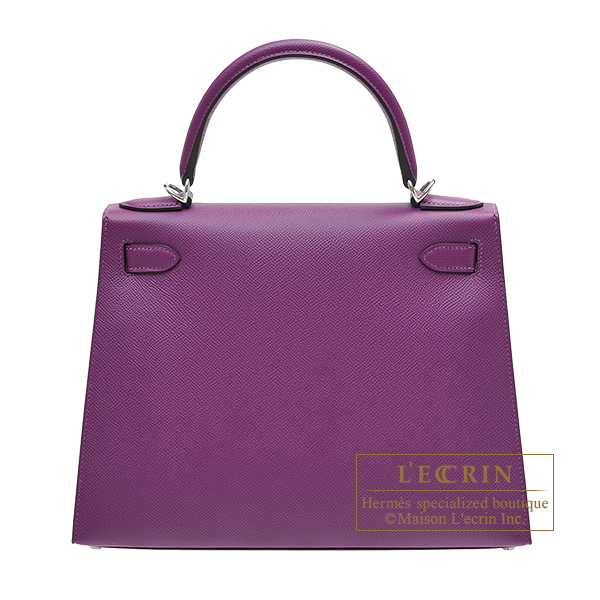 Hermes Kelly bag 28 Sellier Anemone Epsom leather Silver hardware | L&#39;ecrin Boutique Singapore