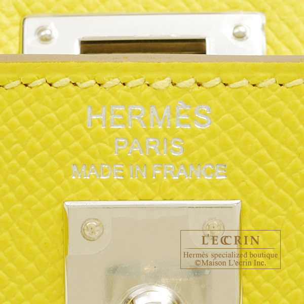 Hermes　Kelly bag 25　Sellier　Lime　Epsom leather　Silver hardware