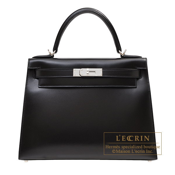 Hermes　Kelly bag 28　Sellier　Black　Box calf leather　Silver hardware