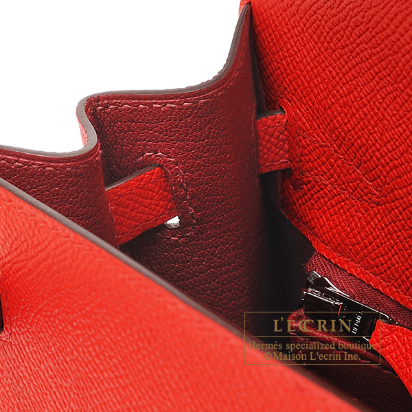 Hermes Kelly Verso bag 25 Sellier Rouge coeur/ Rouge grenat Epsom leather  Silver hardware