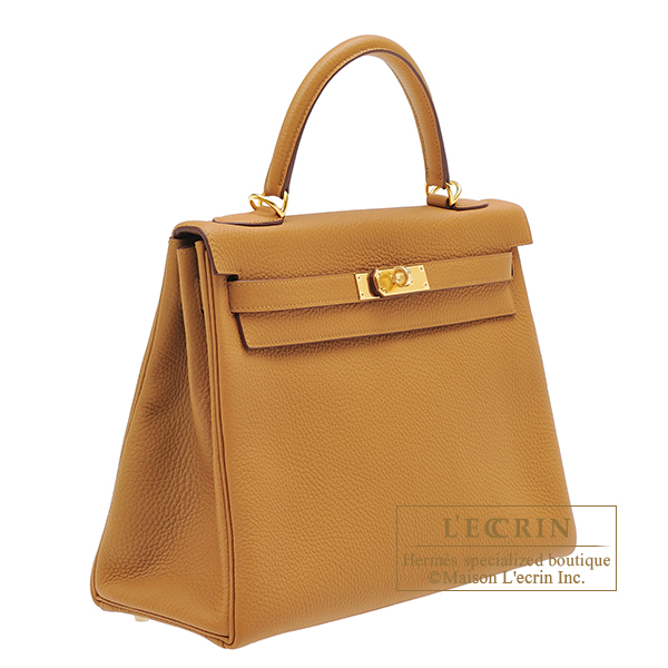 Hermes Kelly bag 32 Retourne Sesame Clemence leather Gold hardware