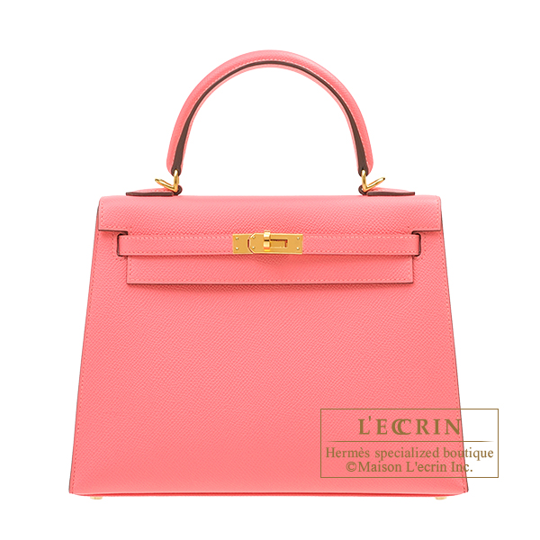 Hermes　Kelly bag 25　Sellier　Rose azalee　Epsom leather　Gold hardware