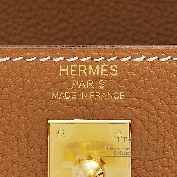 Hermes Kelly Retourne 25cm Togo Leather Gold Hardware, 4E Sienna