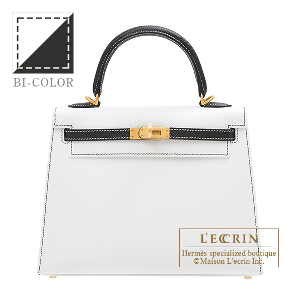 Hermes Mini Kelly 20 Sellier Bag in Black Epsom Leather with Gold