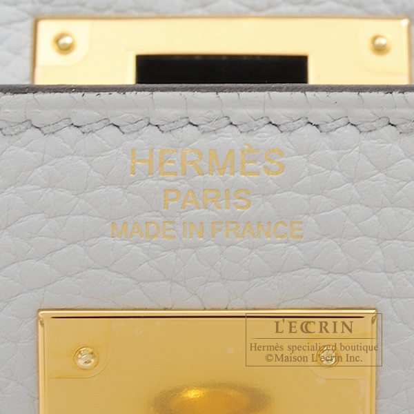 Hermès Kelly Bleu Pale Clemence 32 Gold Hardware, 2023 (Like New), Womens Handbag