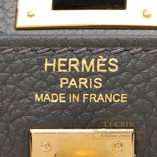 Hermes Kelly 35 retourne Togo vert de gris gold hardware